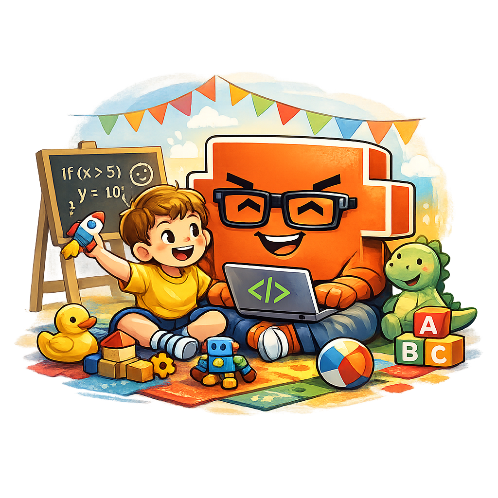 AI робот и мальчик играют вместе